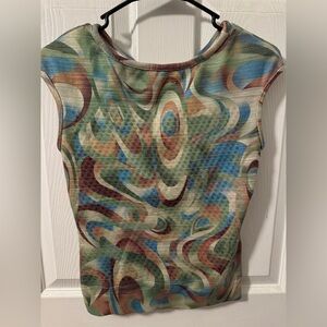 Abstract Swirl Pattern Tank Top